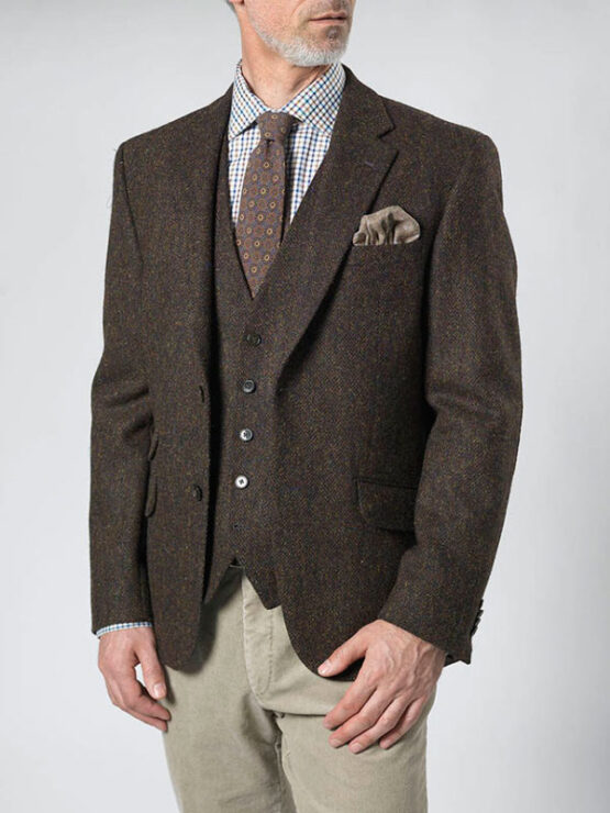 Harris Tweed Jacket Brown Barleycorn 699 - Afbeelding 2