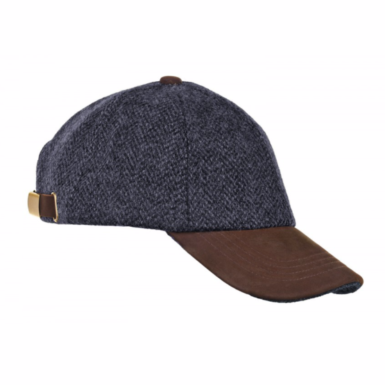 Harris tweed Baseball Cap Black