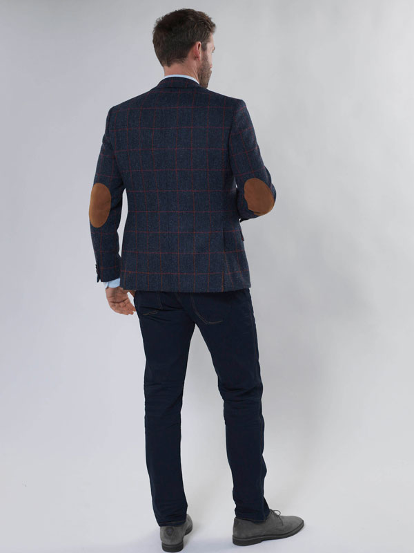Harris Tweed Jacket Red Overcheck 614 - Afbeelding 4