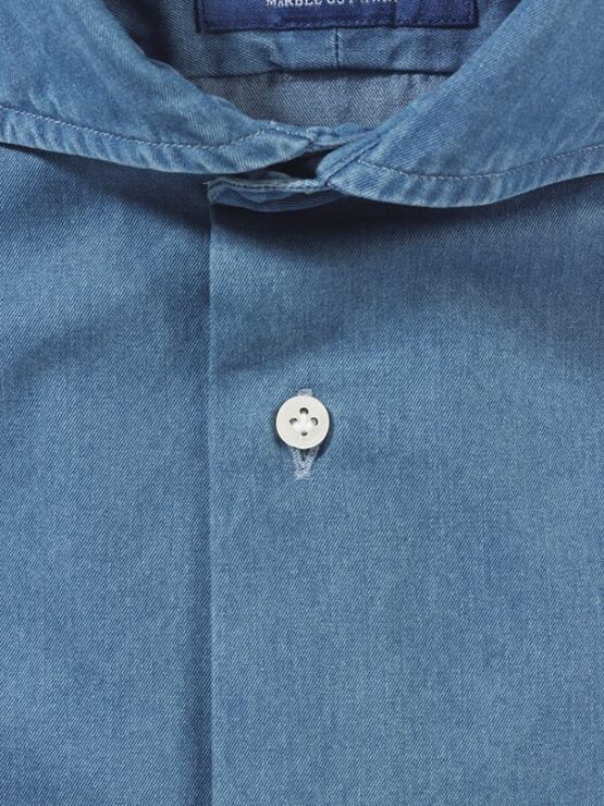 Luigi Indigo Denim Overhemd – Cutaway - Afbeelding 2
