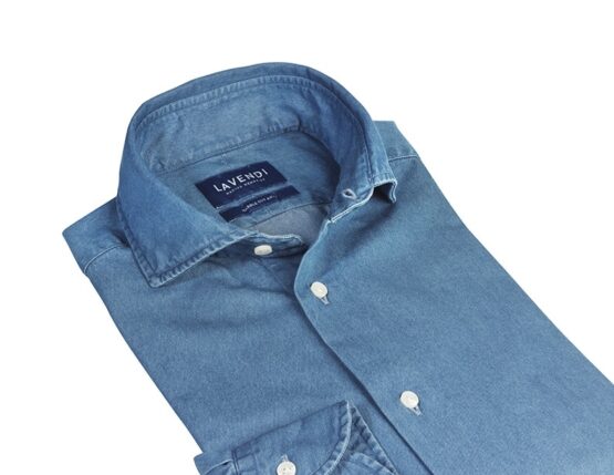 Luigi Indigo Denim Overhemd – Cutaway - Afbeelding 3