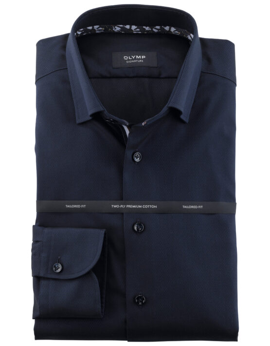 Olymp Signature donker blauw structuur