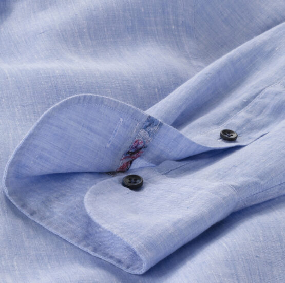Olymp Signature shirt 100% linnen Licht blauw