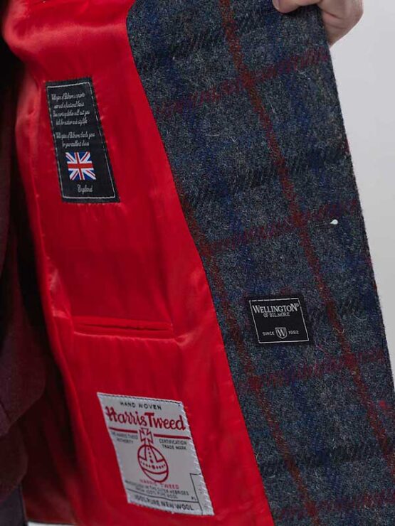 Harris Tweed Jacket Grijs Overruit 619 - Afbeelding 2