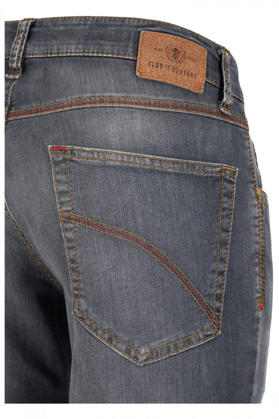 Jeans 5 Pocket High Stretch Middel Grijs - Afbeelding 3