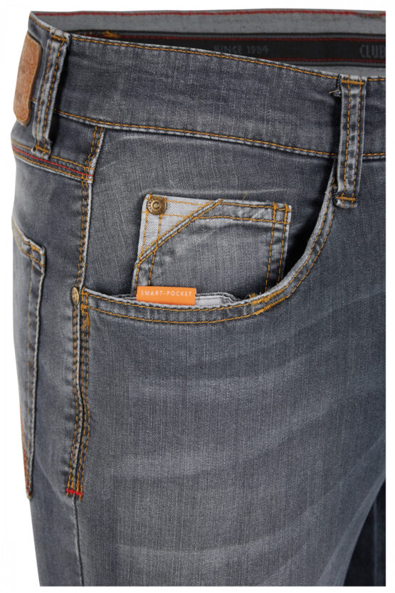 Jeans 5 Pocket High Stretch Middel Grijs - Afbeelding 2