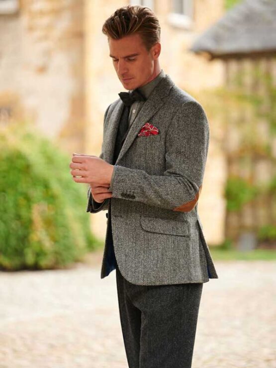 Harris Tweed Jacket Grijs Visgraat 601 - Afbeelding 5