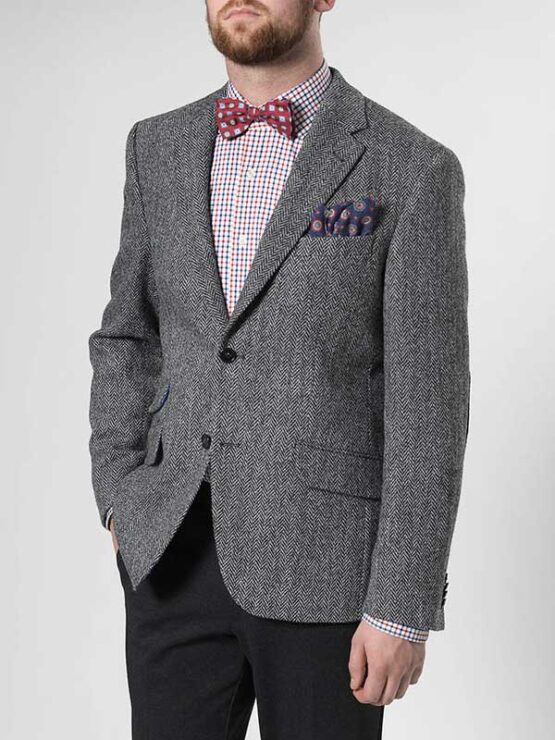 Harris Tweed Jacket Grijs Visgraat 601 - Afbeelding 3