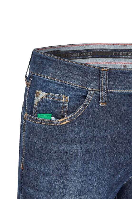 Jeans 5 Pocket High Stretch Middel Blauw - Afbeelding 2