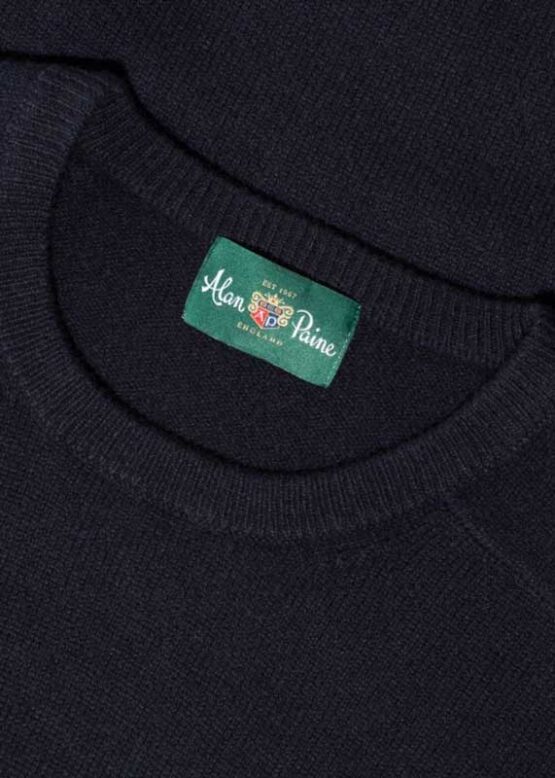 Alan Paine Lamswol Pullover Ronde Hals Navy