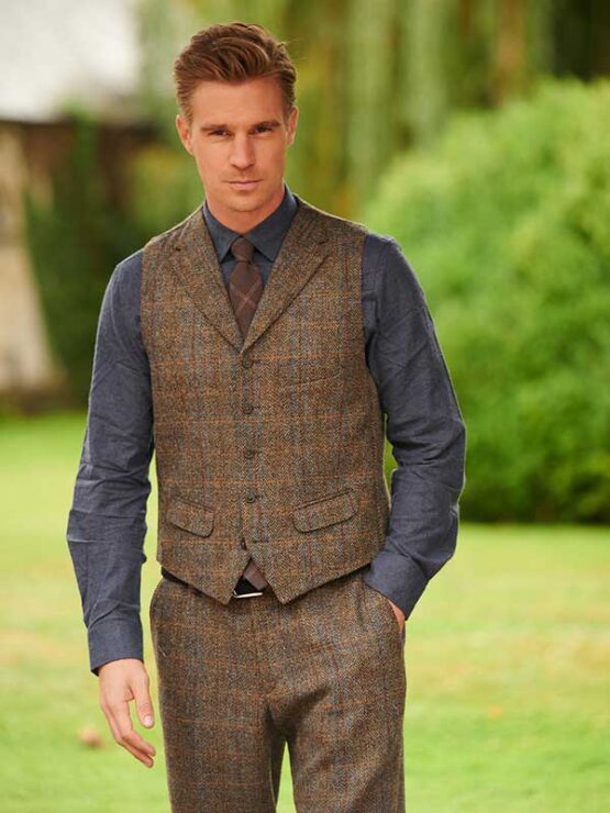 Harris Tweed Vestje met revers 631 - Afbeelding 3