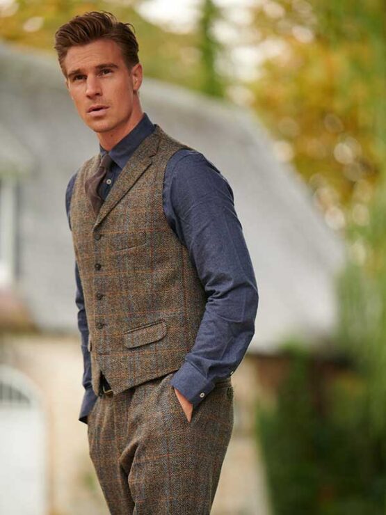 Harris Tweed Vestje met revers 631