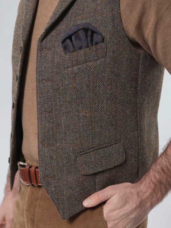 Harris Tweed Vestje met revers 670 - Afbeelding 2