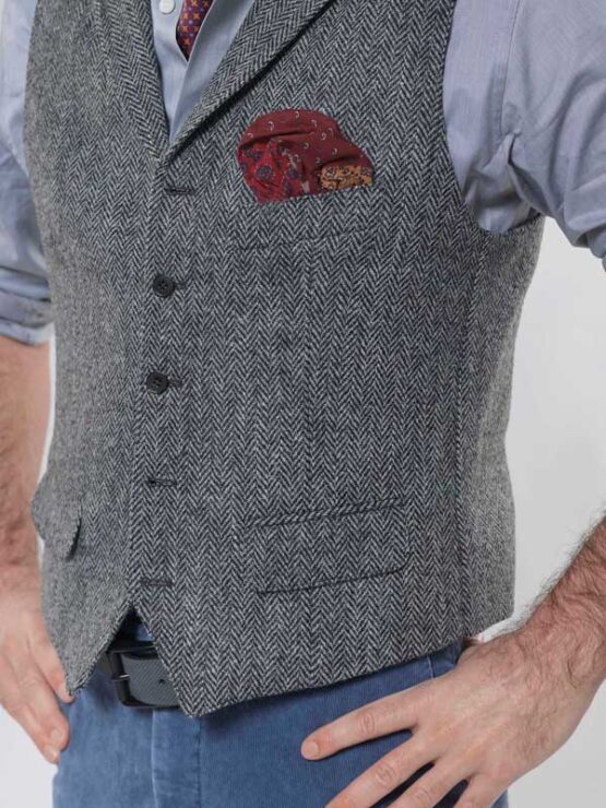 Harris Tweed Vestje met revers 601 - Afbeelding 4