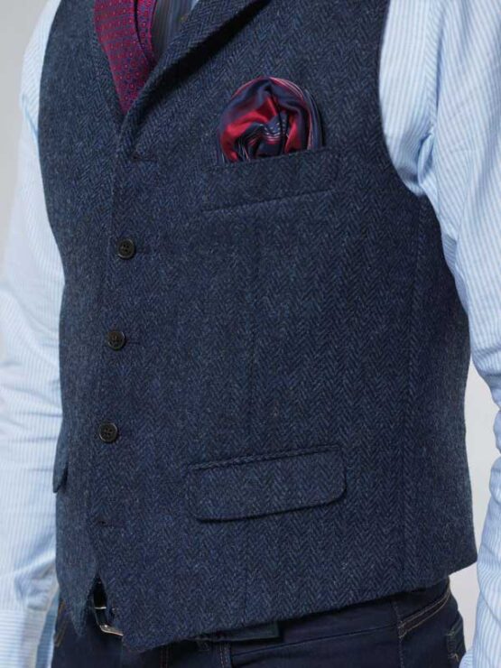 Harris Tweed Vestje met revers 610 - Afbeelding 4