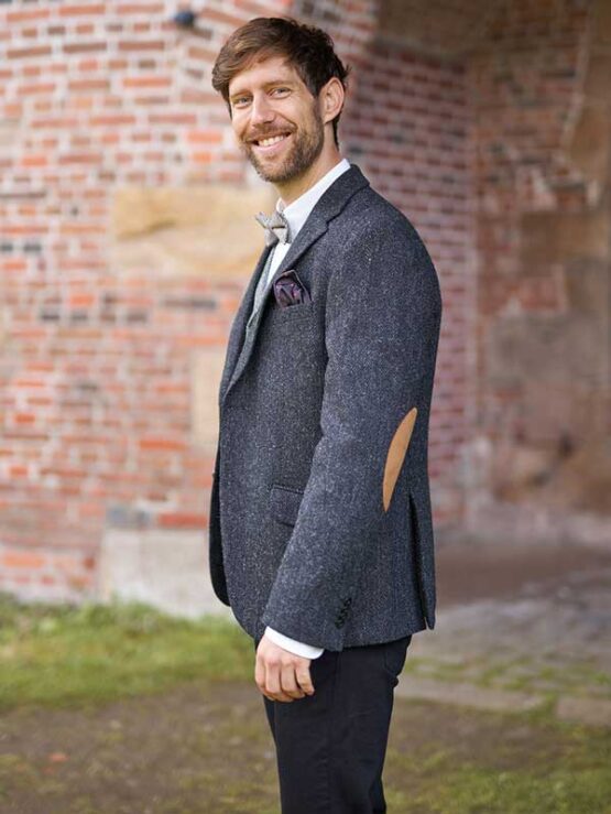 Harris Tweed Jasje Antraciet visgraat 600 - Afbeelding 5