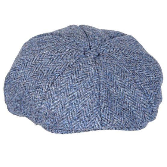 Peaky Blinders Pet, Grijs-Blauw Visgraat Harris Tweed