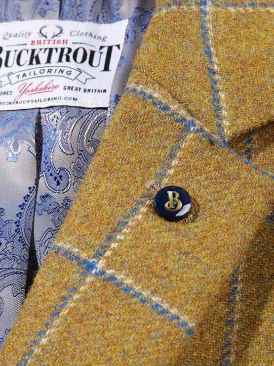 Tweed Colbert Mosterd Blauw Yorkshire Tweed - Afbeelding 3