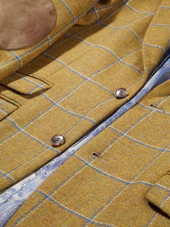 Tweed Colbert Mosterd Blauw Yorkshire Tweed - Afbeelding 4
