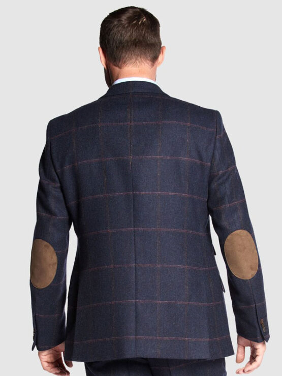 Tweed Colbert Marine Blauw Roze Yorkshire Tweed - Afbeelding 4