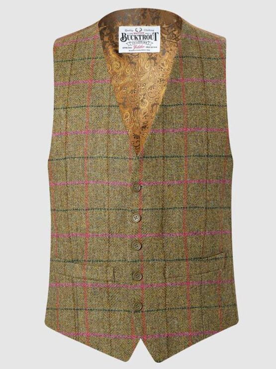 Tweed Kostuum Groen Met Roze Ruit Yorkshire Tweed - Afbeelding 9
