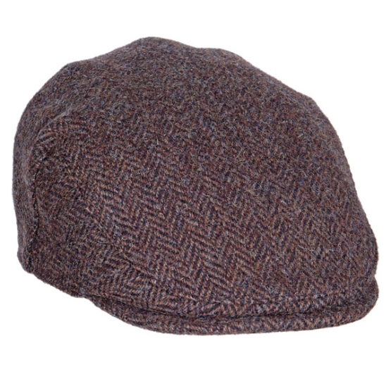 Harris tweed Flat cap Donker Bruin Visgraat