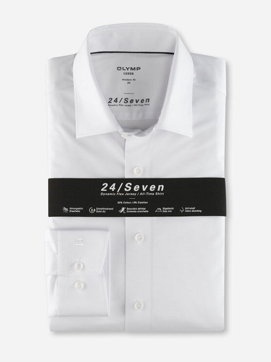 OLYMP Luxor 24/Seven  Modern Fit, Zakelijke Overhemd, New Kent, Wit