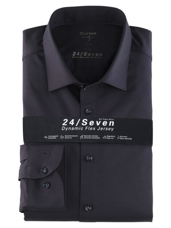 OLYMP Level Five 24/Seven  Body Fit, Zakelijke Overhemd, New York Kent, Marineblauw