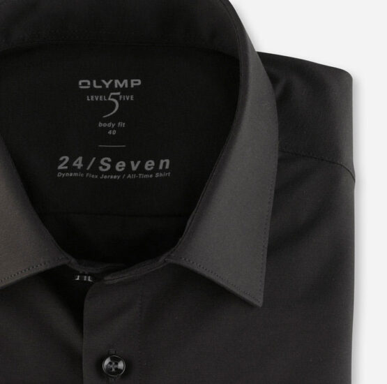 OLYMP Level Five 24/Seven  Body Fit, Zakelijke Overhemd, New York Kent, Zwart - Afbeelding 4