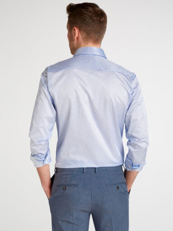 Eterna 1863, Overhemd Slim Fit Soft Tailoring Twill Licht Blauw Streepje - Afbeelding 5