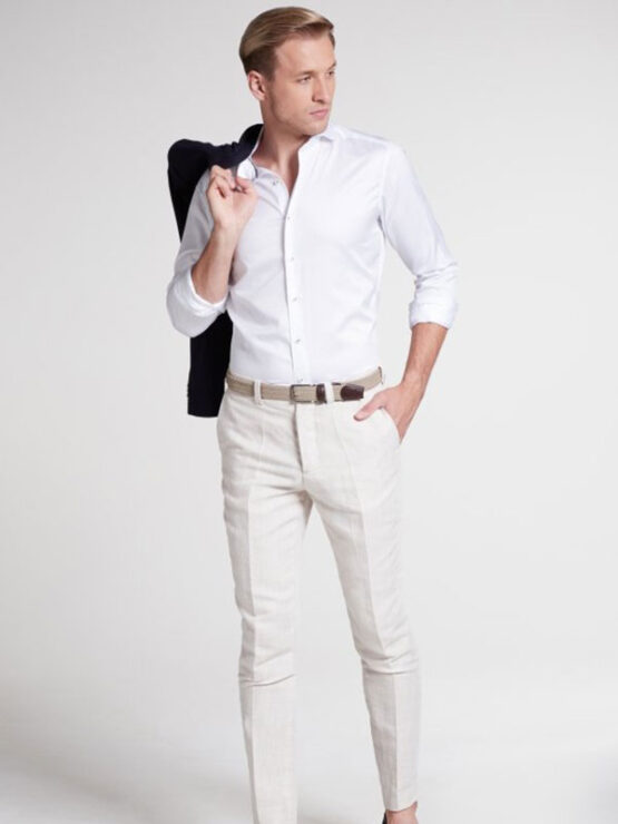 Eterna 1863, Overhemd Slim Fit Soft Tailoring Twill Wit Uni - Afbeelding 5