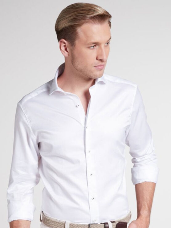Eterna 1863, Overhemd Slim Fit Soft Tailoring Twill Wit Uni - Afbeelding 6