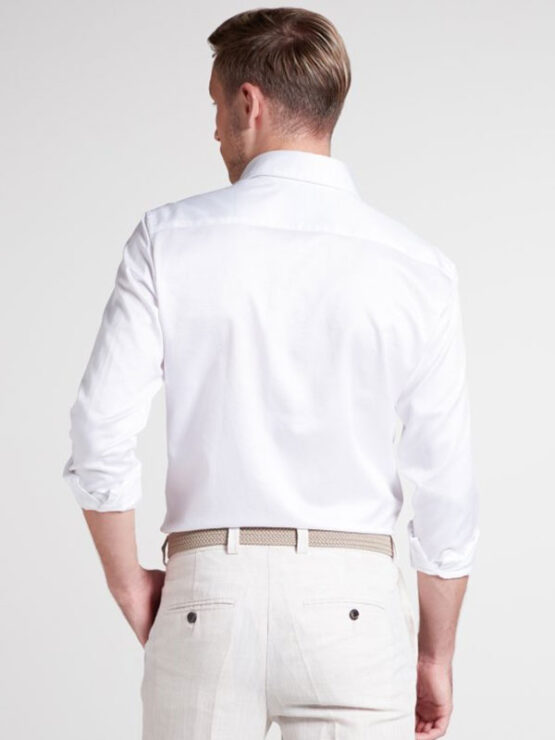 Eterna 1863, Overhemd Slim Fit Soft Tailoring Twill Wit Uni - Afbeelding 7