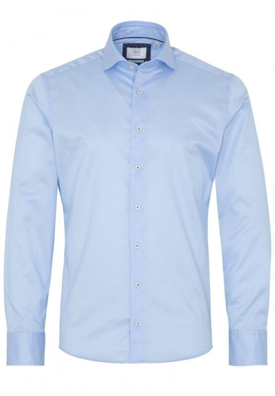 Eterna 1863, Overhemd Slim Fit Soft Tailoring Twill Licht Blauw Uni - Afbeelding 2