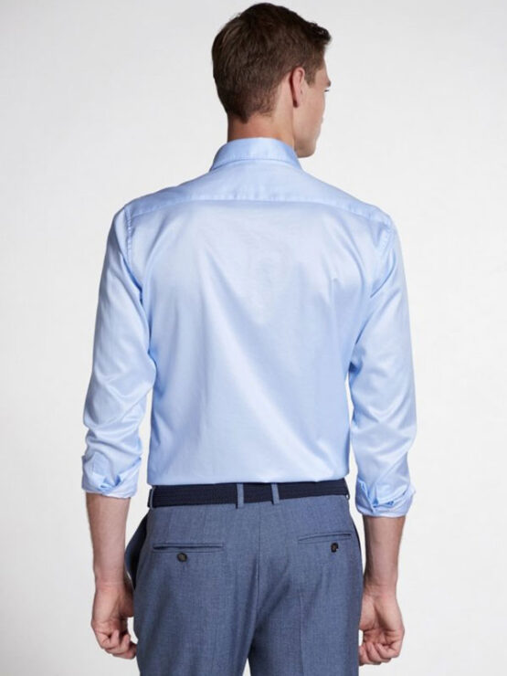 Eterna 1863, Overhemd Slim Fit Soft Tailoring Twill Licht Blauw Uni - Afbeelding 5