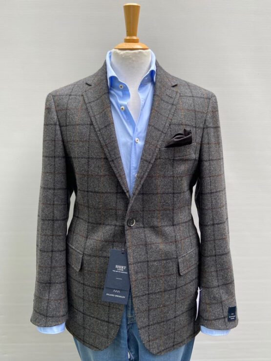 Eduard Dressler, Tweed Colbert Grijs Met Overruit