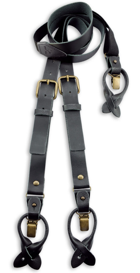Sir Redman bretels zwart leder