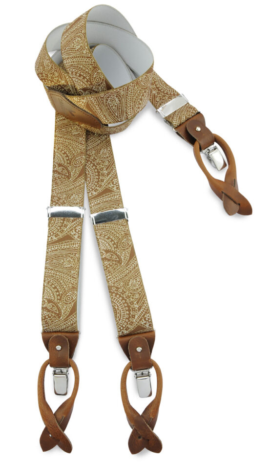 Sir Redman luxe bretels Paisley Sketch oker