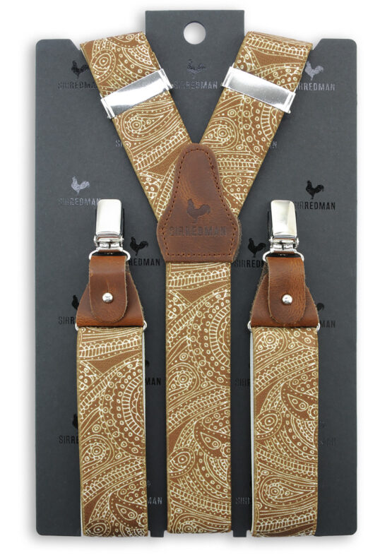 Sir Redman luxe bretels Paisley Sketch oker - Afbeelding 3