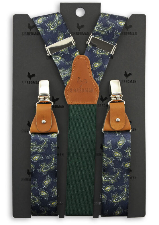 Sir Redman luxe bretels Klassiek Paisley marineblauw - Afbeelding 2