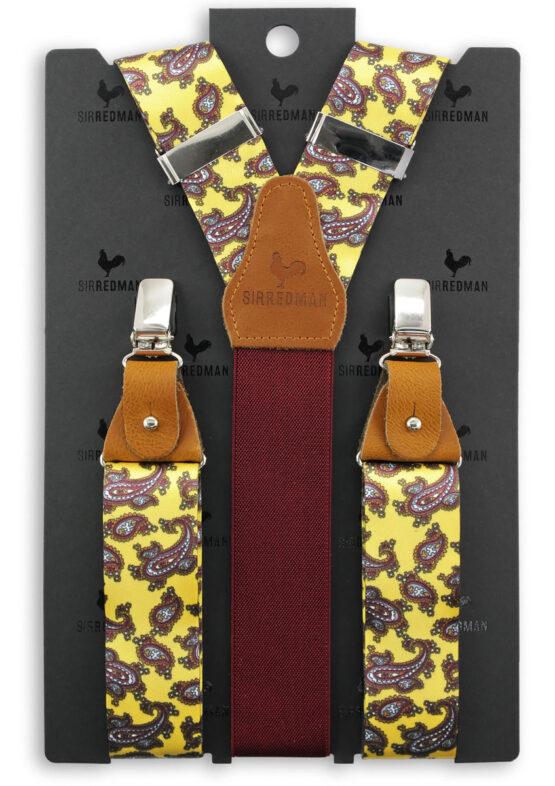Sir Redman luxe bretels klassiek Paisley geel - Afbeelding 2