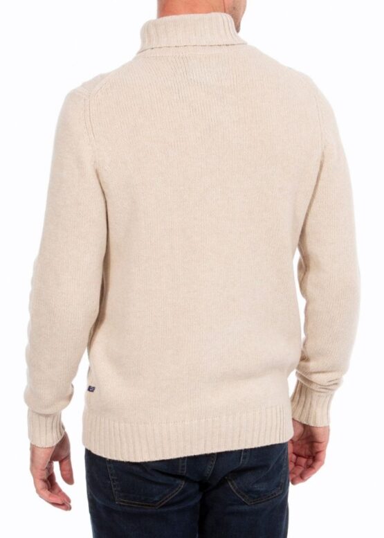 Alan Paine, Kabeltrui Ivory Roll Neck Jumper-Updated Fit - Afbeelding 3