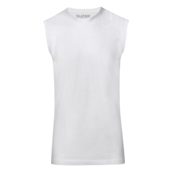 Slater t-shirt sleeveless katoen ronde hals wit