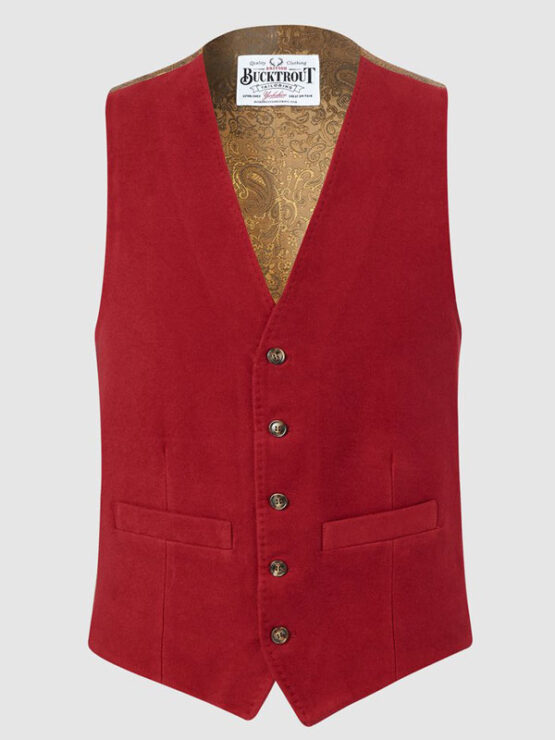 Moleskin Waistcoat - Maroon