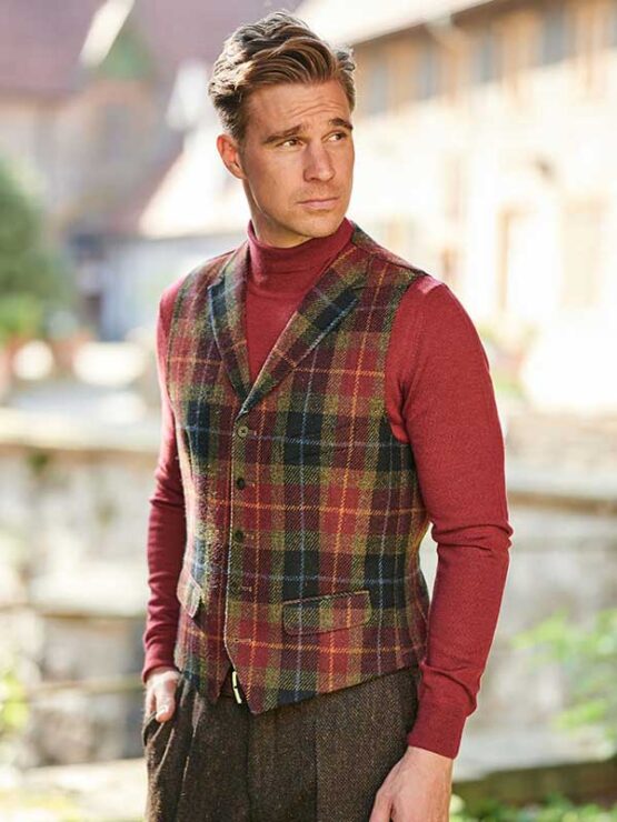 Harris Tweed Vestje met revers 655 - Afbeelding 2