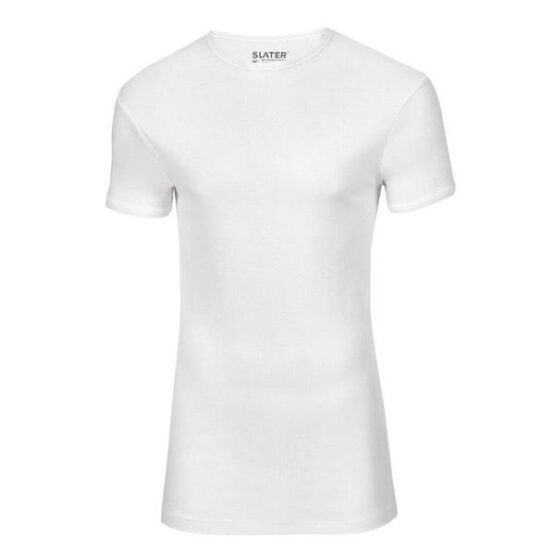 Slater t-shirt body fit ronde hals wit