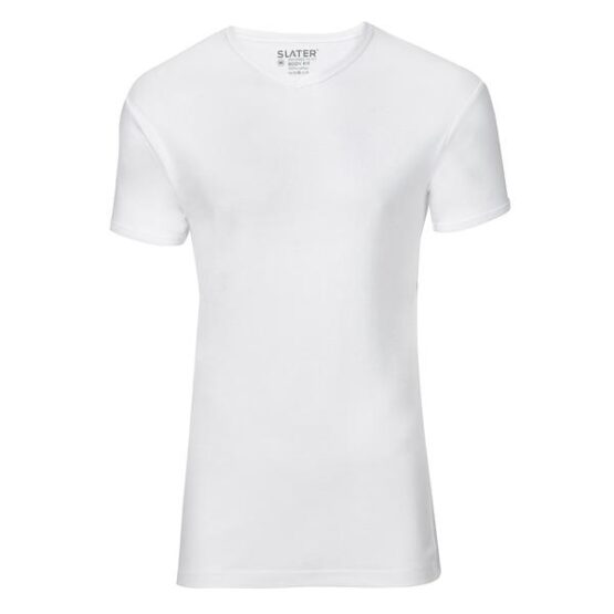 Slater t-shirt bodyfit v-hals wit