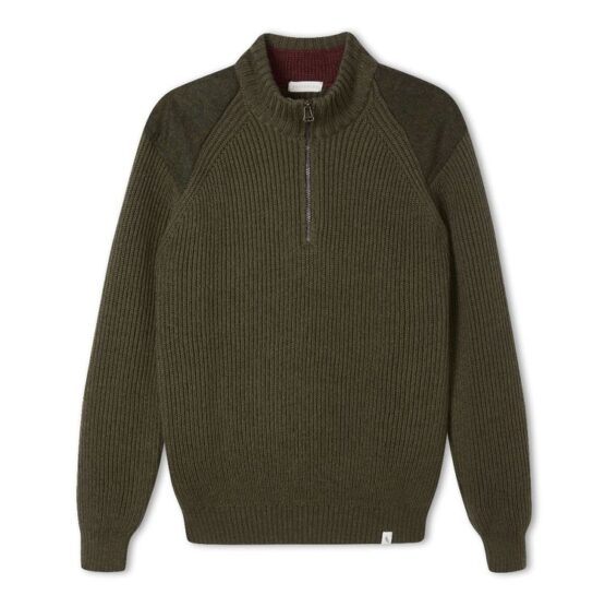 Peregrine,Foxton Zip Neck, Groen