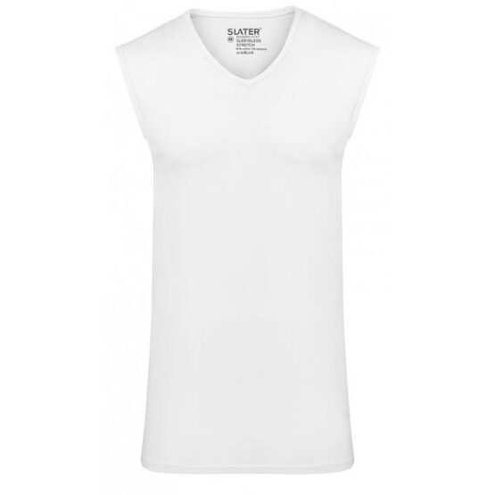 Slater t-shirt sleeveless stretch v-hals wit