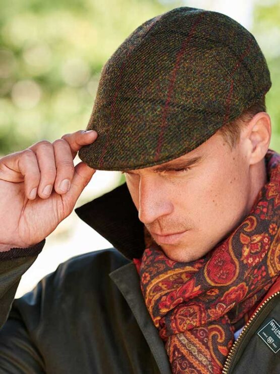 Harris Tweed Pet 633 Groen met Overruit
